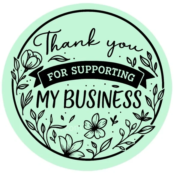 Thank You for Supporting My Business Sticker 2β | Floral Label for Packaging - Picture 3 of 14